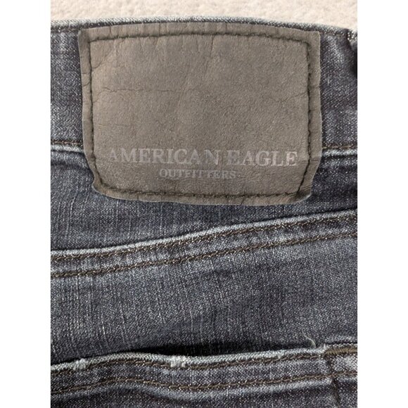 American Eagle Jeans Mens Size 32x34 Blue Original Straight Faded Whiskers Y2K - Picture 9 of 14